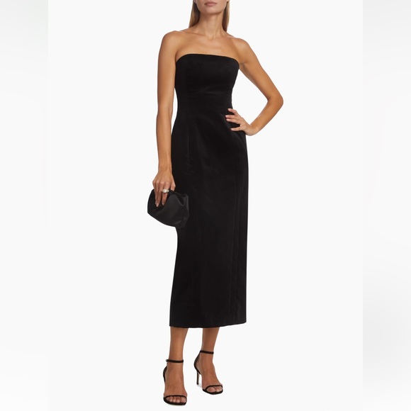 A.L.C. Elizabeth Belvet Strapless Midi-Dress Size 6 - Picture 1 of 6